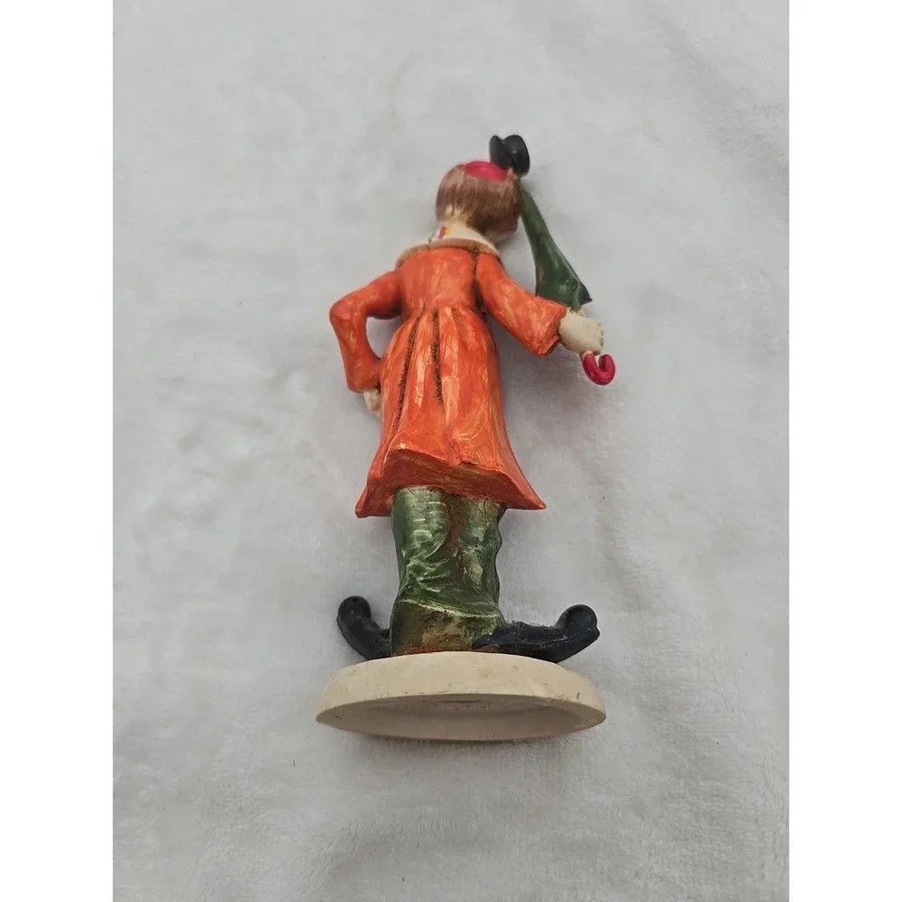 Vintage Fontanini Clown Figure w/ Umbrella Made in‎ Italy Hobo